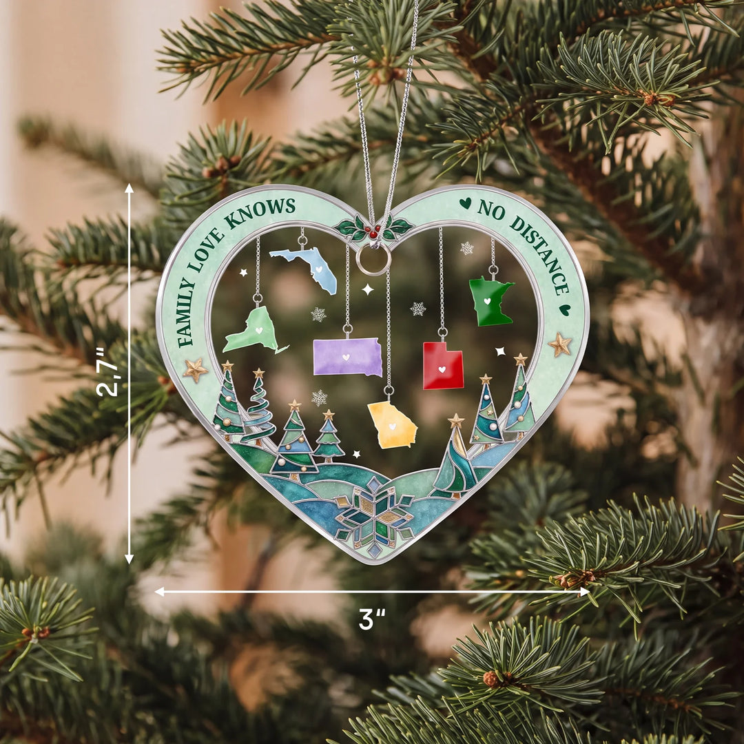 Personalized Christmas Ornament "States Heart"