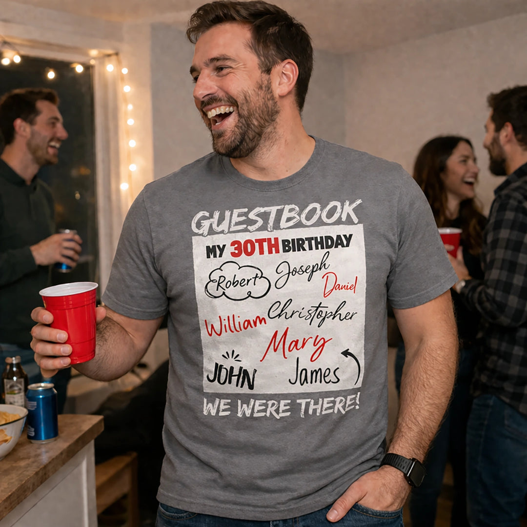 Personalized T-Shirt "Birthday Guestbook"