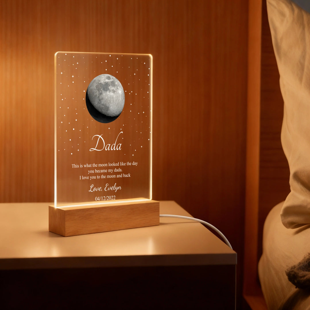 Personalized Glowlight "Moon Phase Dad"
