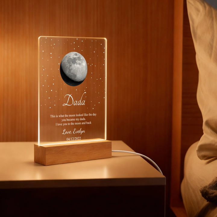 Personalized Glowlight "Moon Phase Dad"