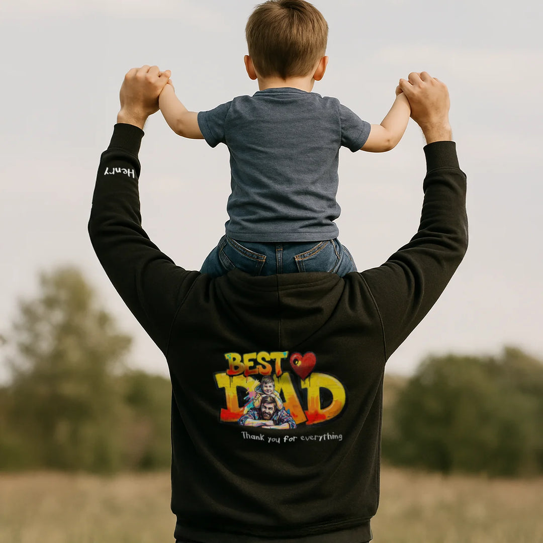 Personalized Hoodie Love "DAD" with Sleeve Print