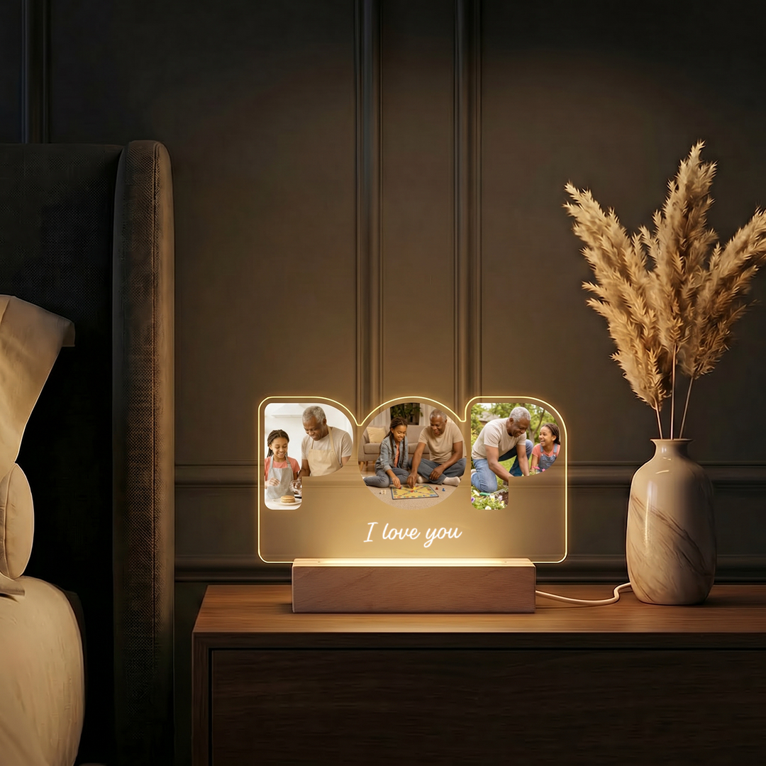 Personalized Acrylic Light "Pop" with 3 Photos