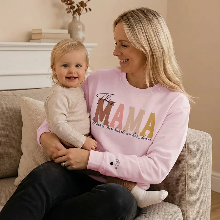 Personalized Sweater "Mama" with Sleeve Print