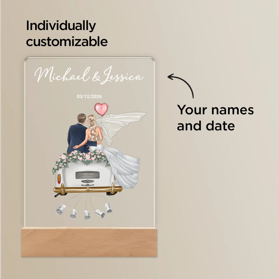 Personalized Acrylic Light "Just Married" | Night Light, Decorative Light, Glowlight