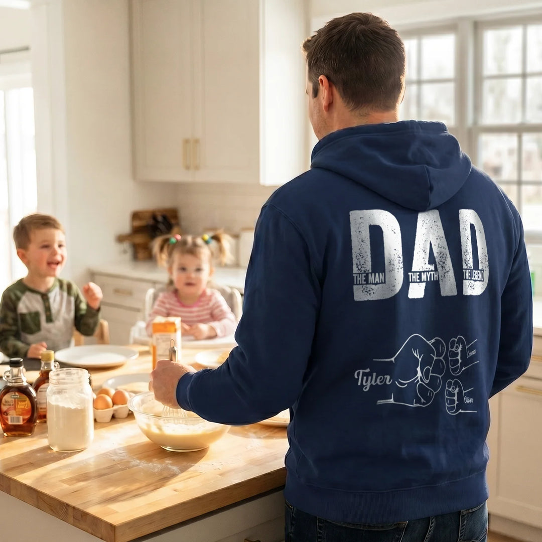 Personalized Hoodie "Dad — The Man, The Myth, The Legend"
