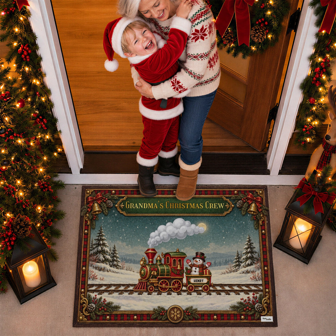 Personalized Doormat "Christmas Train"