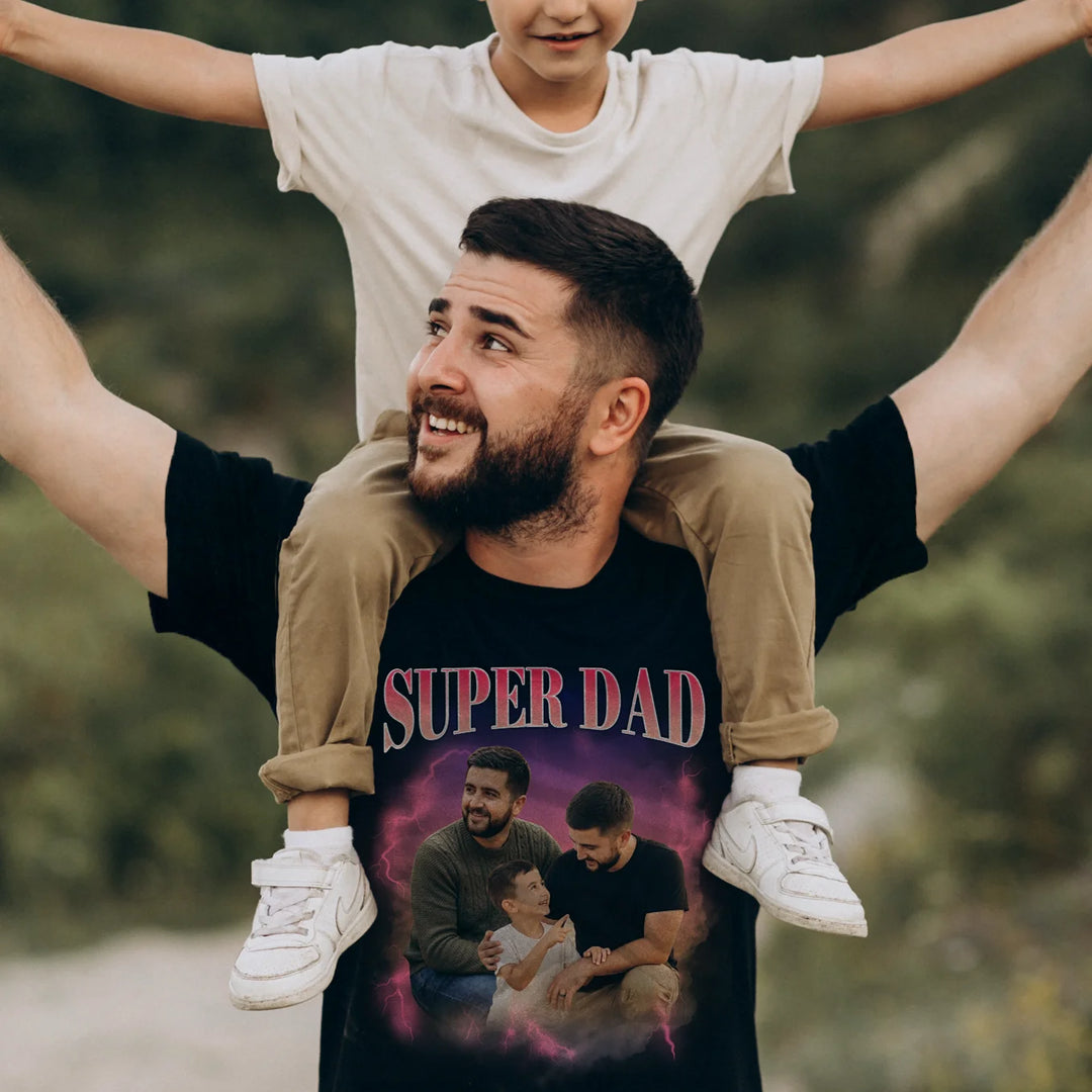 Personalized Oversized T-Shirt Vintage Bootleg "Dad"