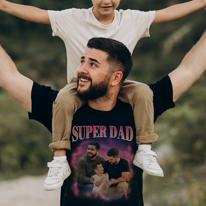 Personalized Oversized T-Shirt Vintage Bootleg "Dad"