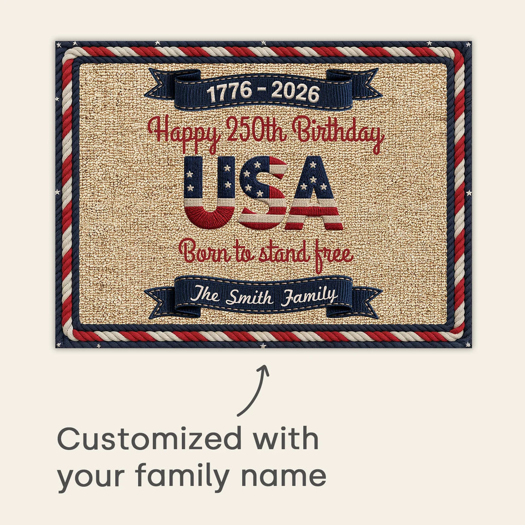Personalized Doormat “Happy 250th Birthday”