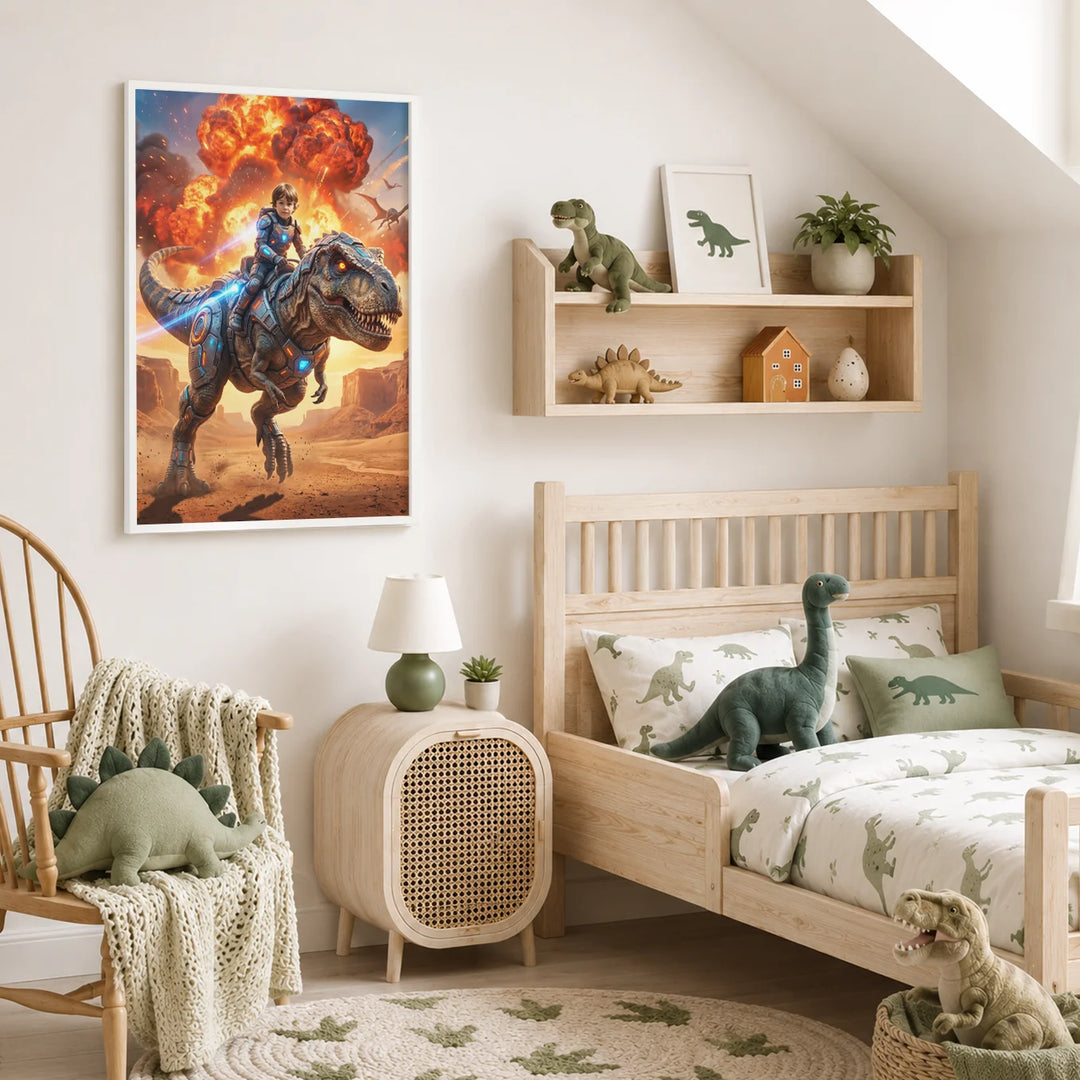 Personalized Children's Poster "T‑Rex Rider"
