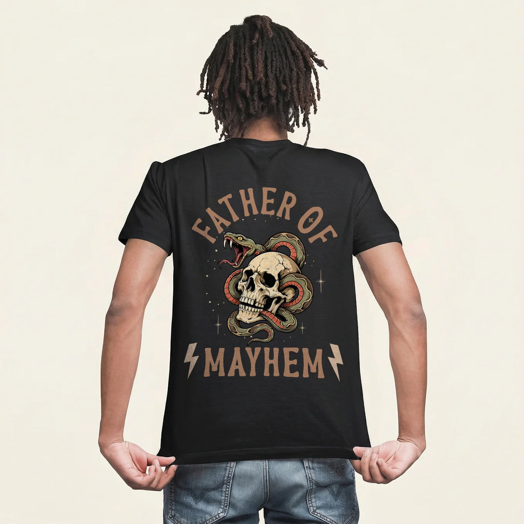 Personalized T-Shirt "Father of Mayhem" with Sleeve Print