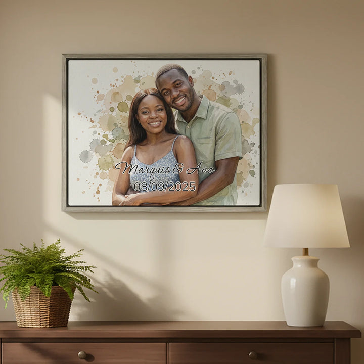 Personalized Canvas "Watercolor Couple"