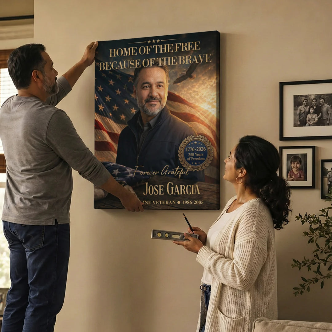 Personalized Canvas "Home of the Free"