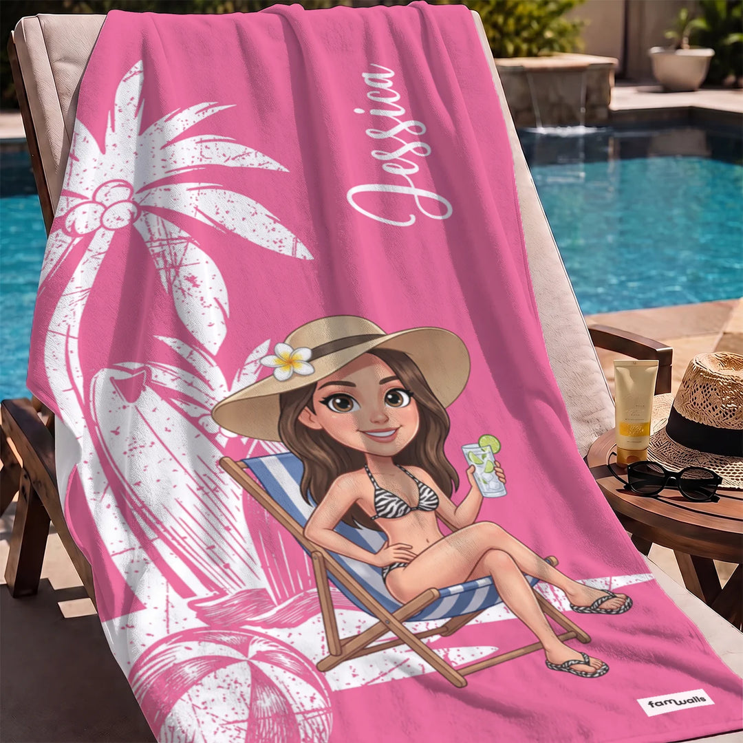 Personalized Beach Towel "Besties"