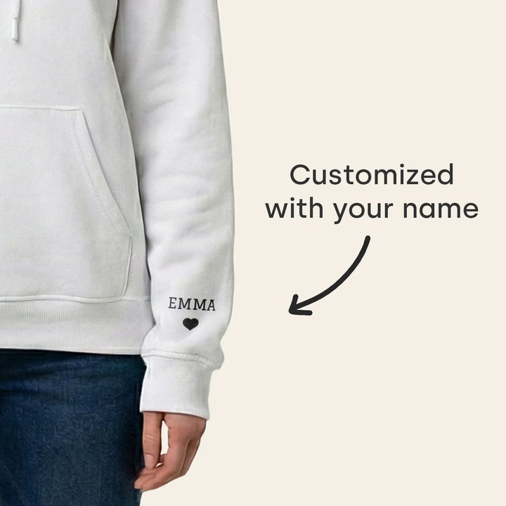 Personalized Hoodie "For Mom" with Sleeve Print