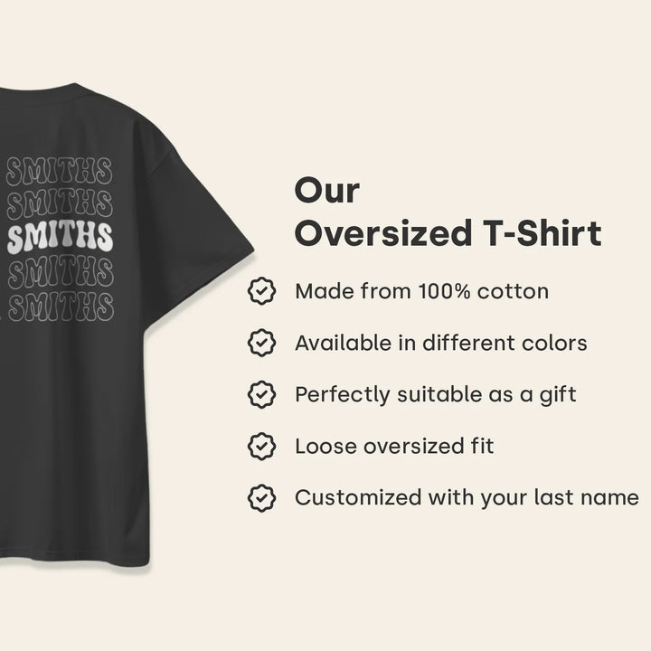 Personalized Oversized T-Shirt "Retro Mrs."