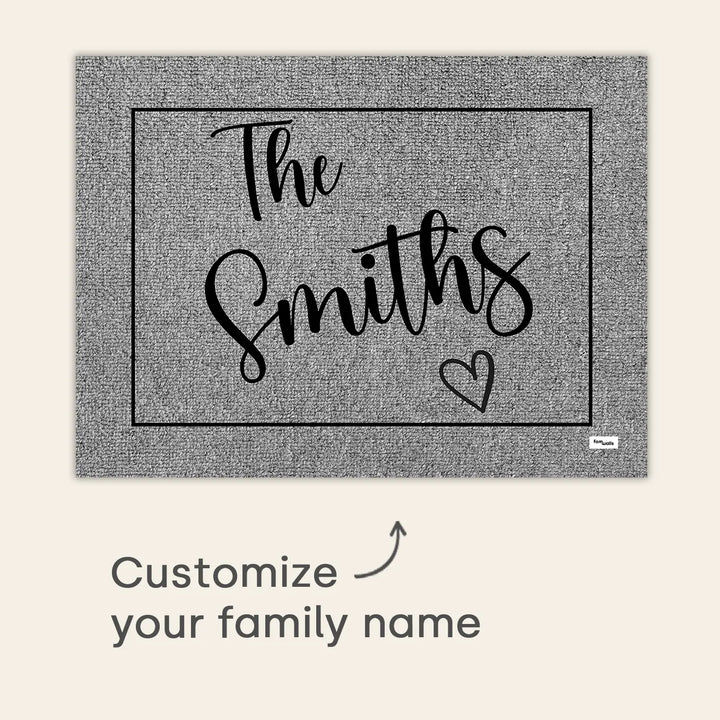 Infographic family name doormat: customize your family name