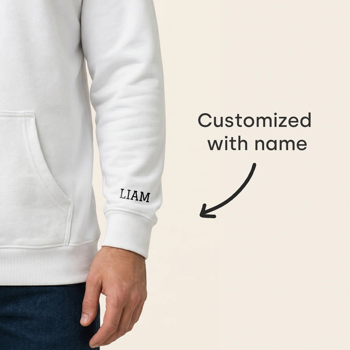 Personalized Hoodie "DAD" with Sleeve Print