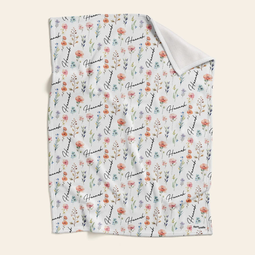 Personalized Baby Blanket "Flowers"
