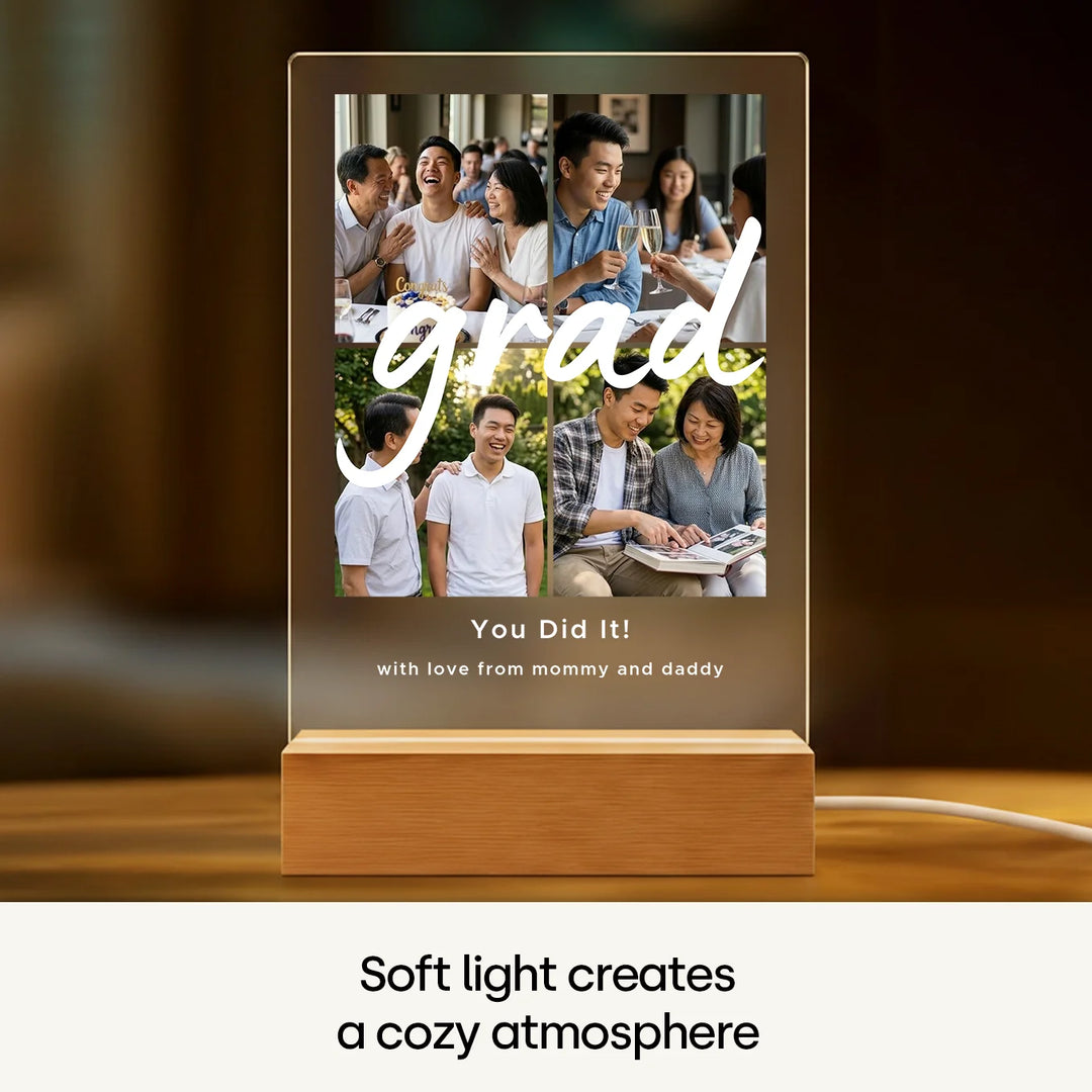 Personalized Acrylic Light Photo Collage "Graduation" Night Light, Decorative Light, Glow Light