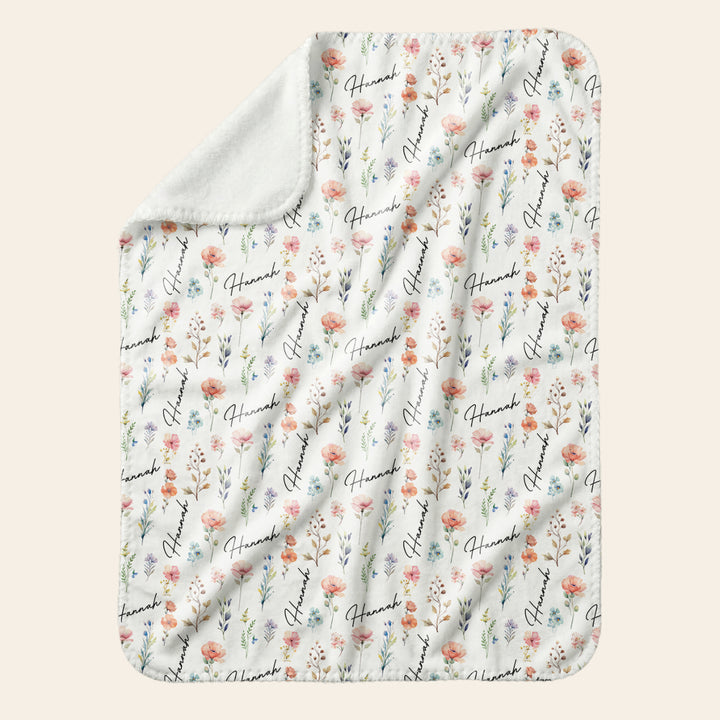 Personalized Baby Blanket "Flowers"