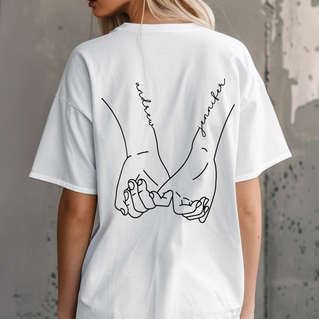 Personalized Matching Oversized T-Shirts "Holding Hands"