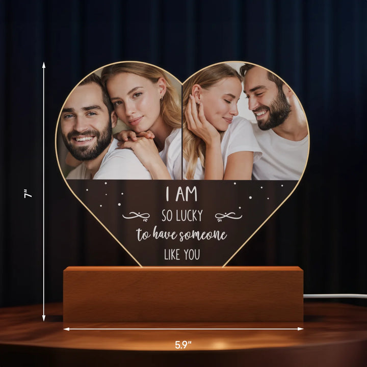 Personalized Heart Acrylic Light "Photo & Text" | Night Light, Decorative Light, Glowlight
