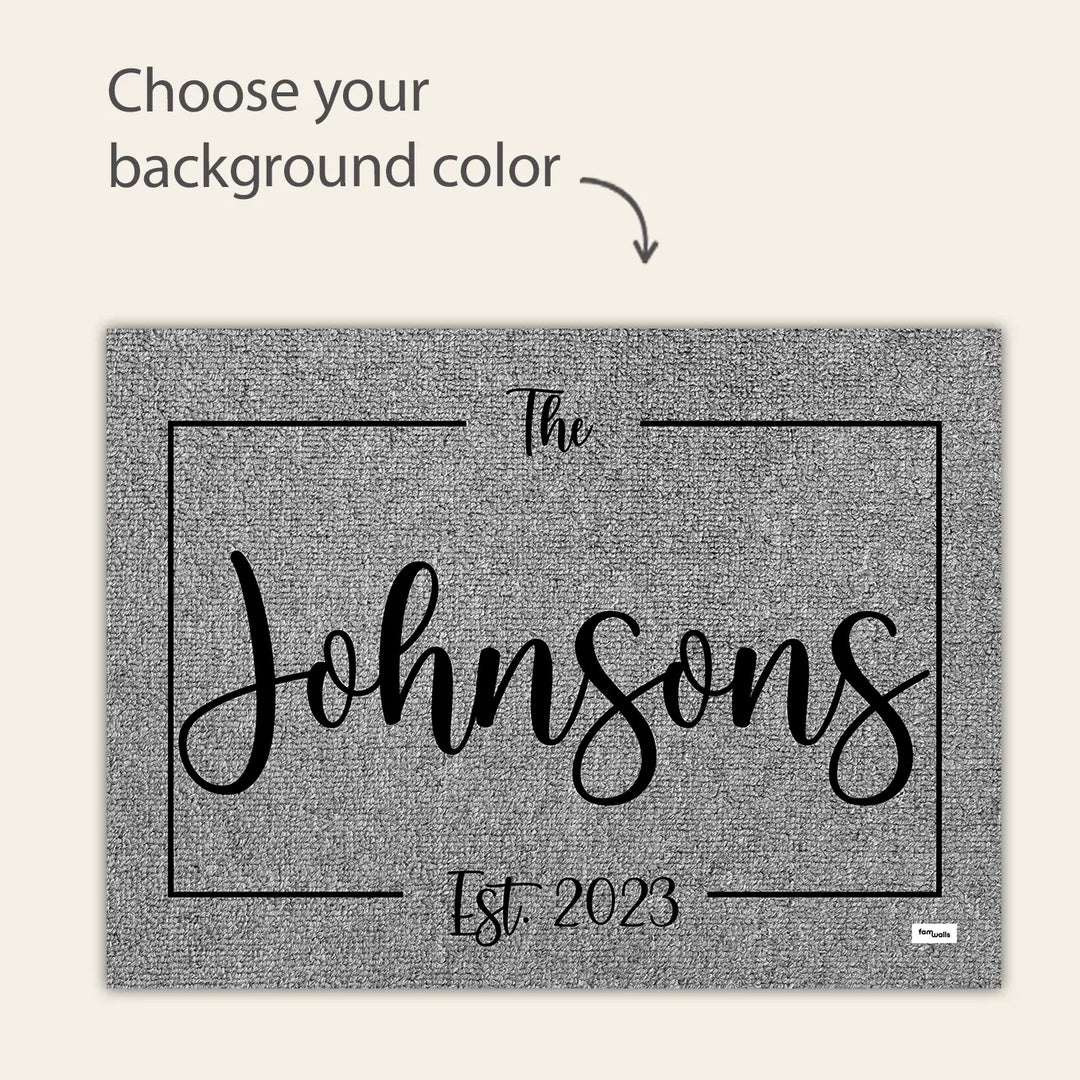Infographic family name doormat: choose your background color