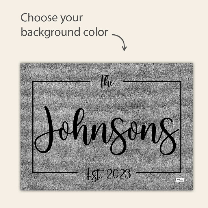Infographic family name doormat: choose your background color
