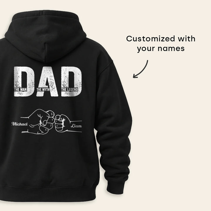 Personalized Hoodie "Dad — The Man, The Myth, The Legend"