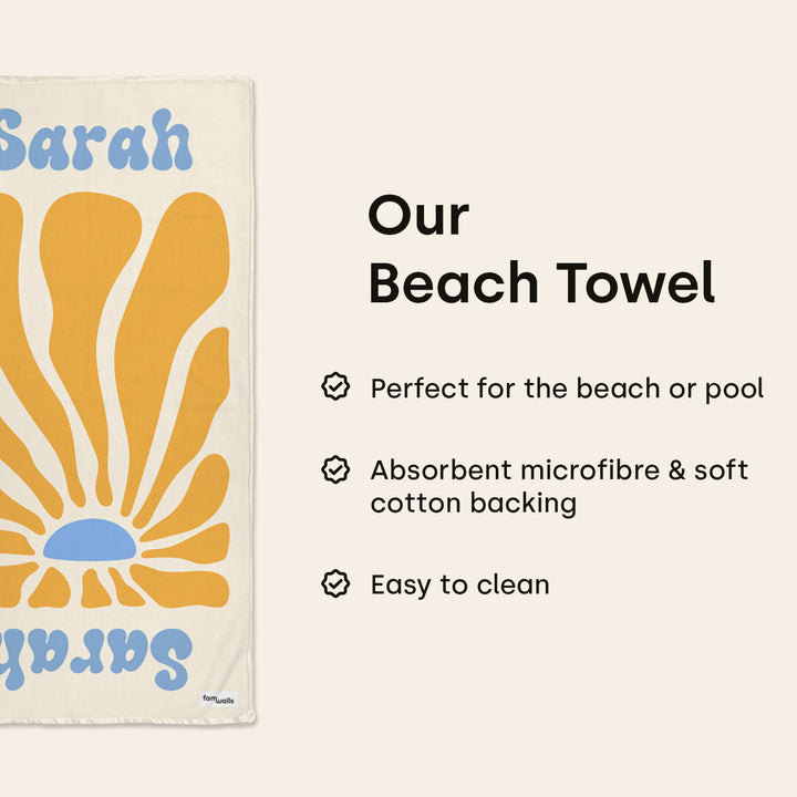 Personalized Bath Towel "Flowers"