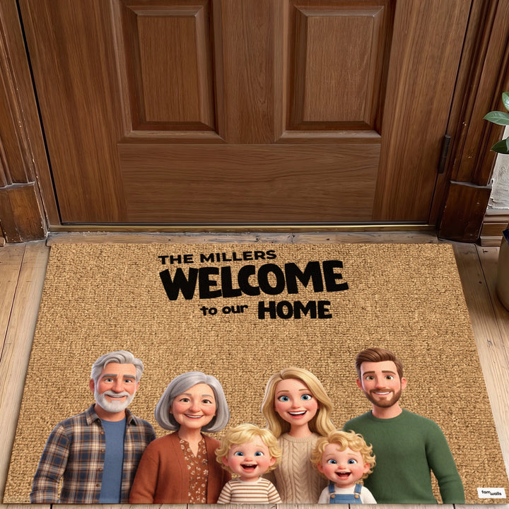 Personalized Doormat "Cartoon Family"