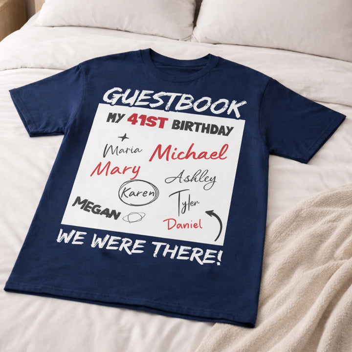 Personalized T-Shirt "Birthday Guestbook"