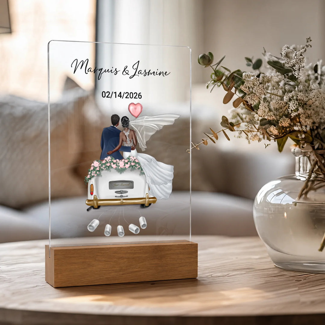 "Just Married" - Personalized Acrylic Panel