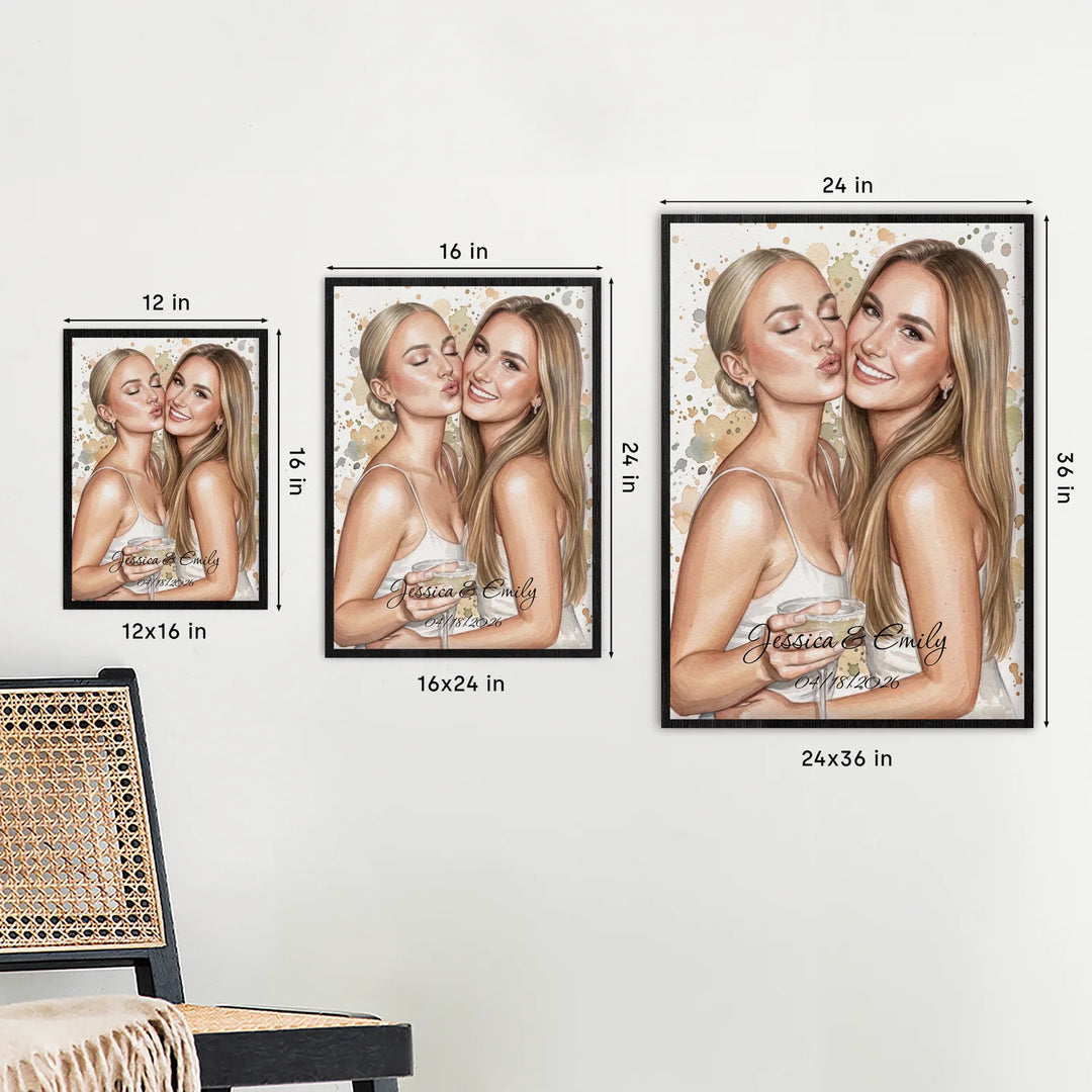 Size comparison of the poster in 12" x 16", 16" x 24" and 24" x 36"