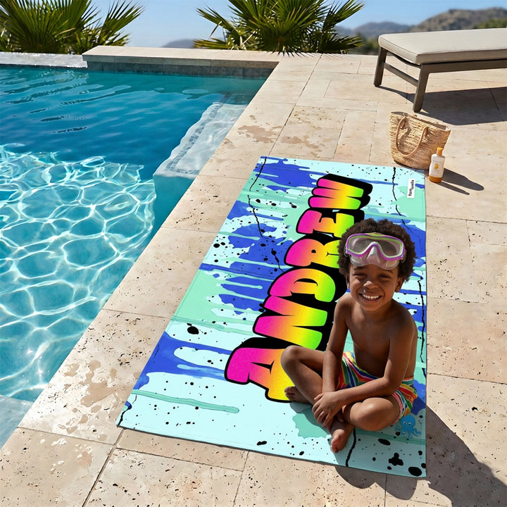 Personalized Bath Towel "Graffiti Name"