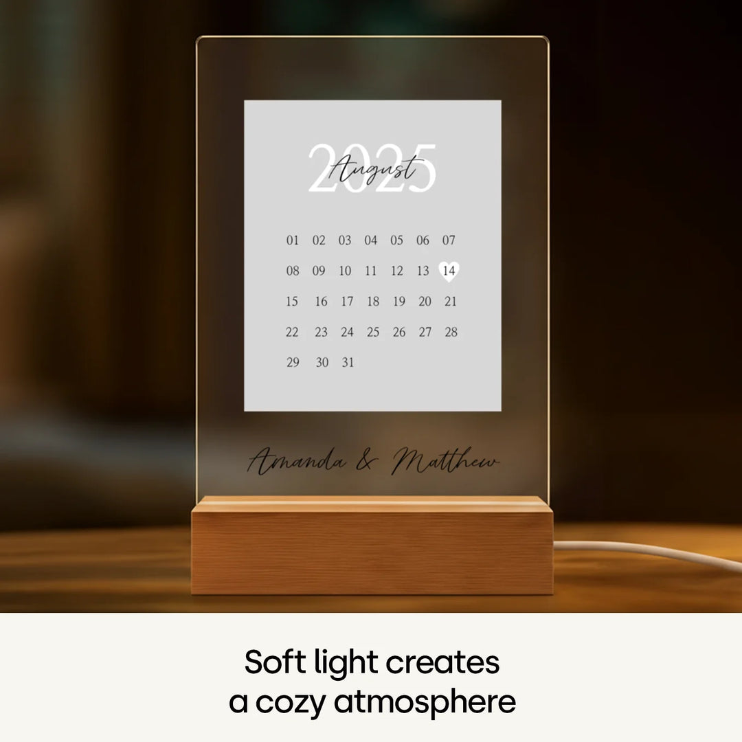 Personalized Acrylic Light "Our Day" | Night Light, Decor Light, Glowlight
