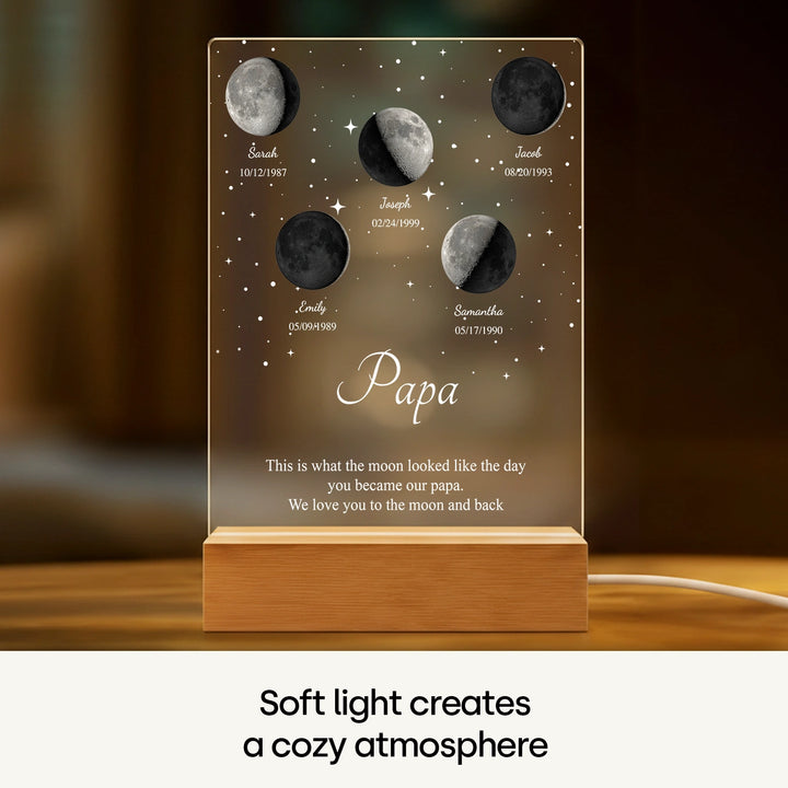 Personalized Glowlight "Moon Phase Dad"