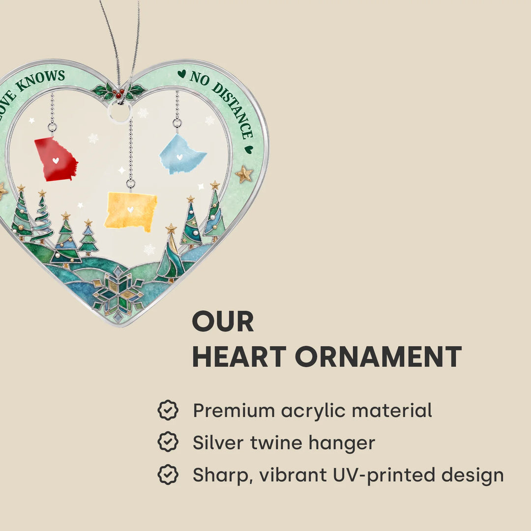 Personalized Christmas Ornament "States Heart"