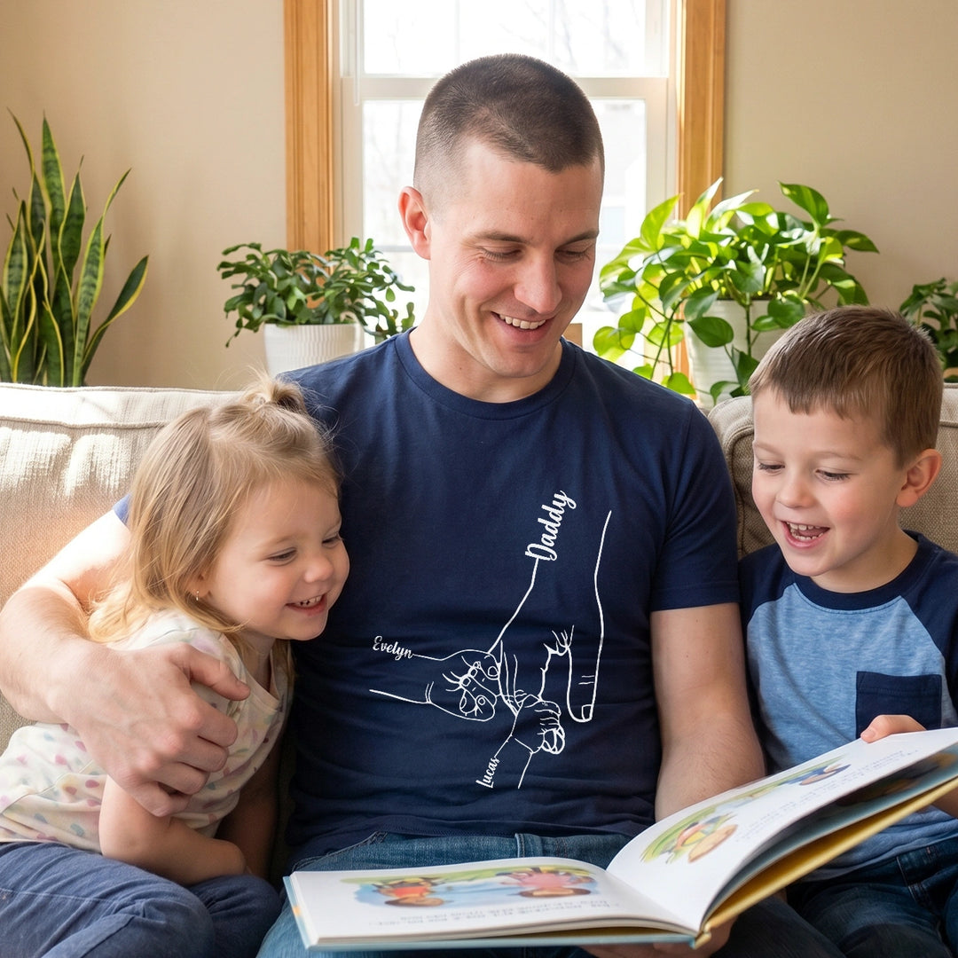 Personalized Dad T-Shirt “Holding Hands”