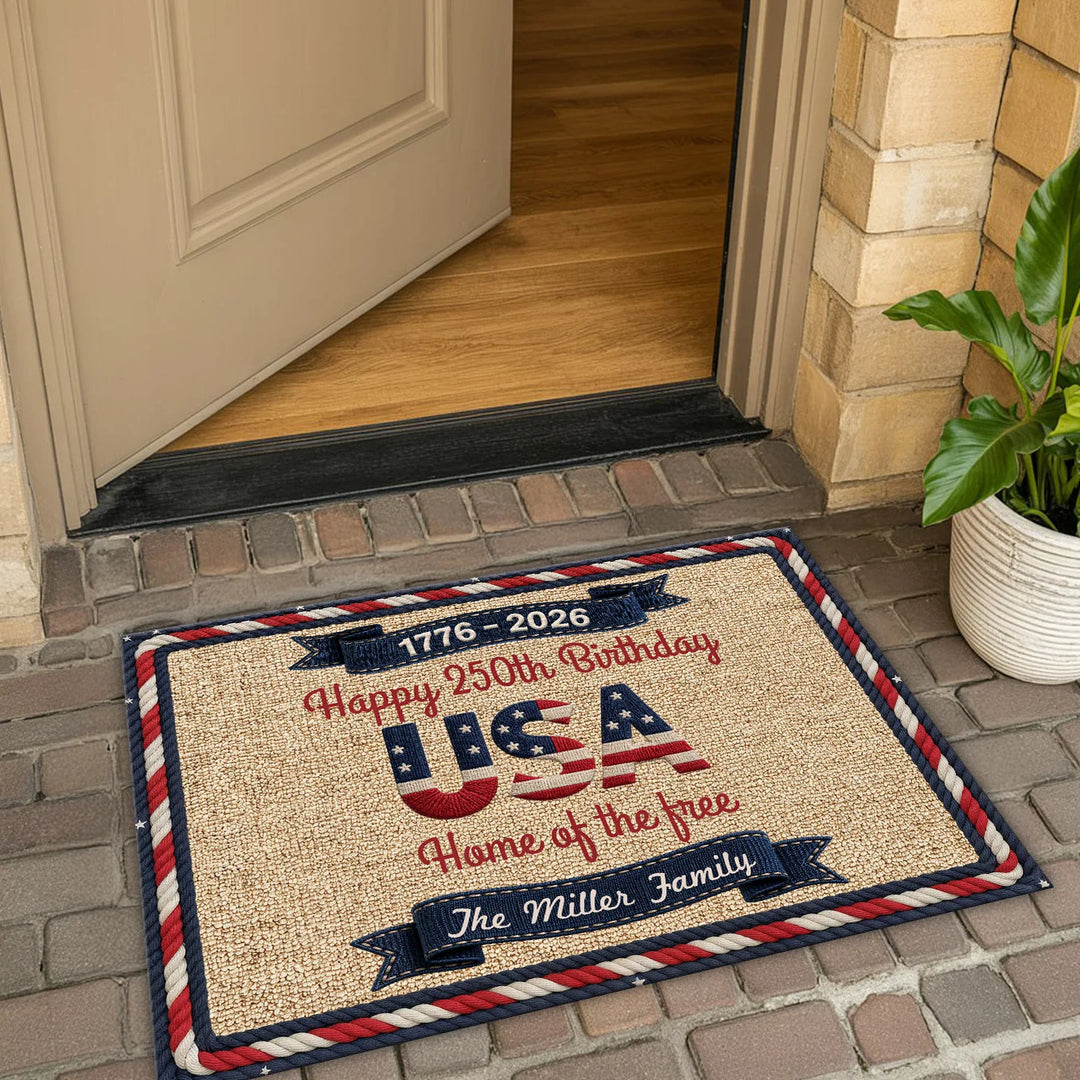 Personalized Doormat “Happy 250th Birthday”