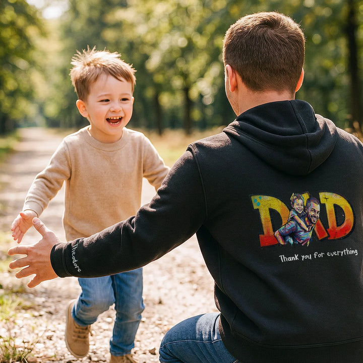 Personalized Hoodie Love "DAD" with Sleeve Print
