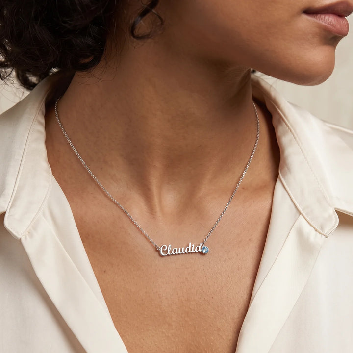Personalized Necklace "Name with Birthstone"