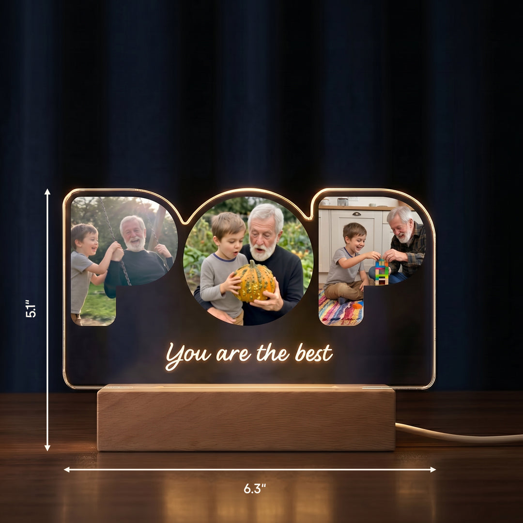 Personalized Acrylic Light "Pop" with 3 Photos