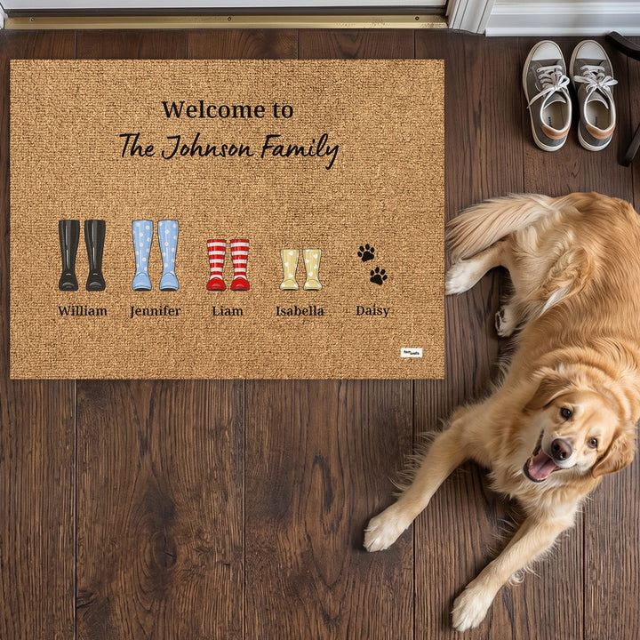 Personalized Doormat "Rain Boots"