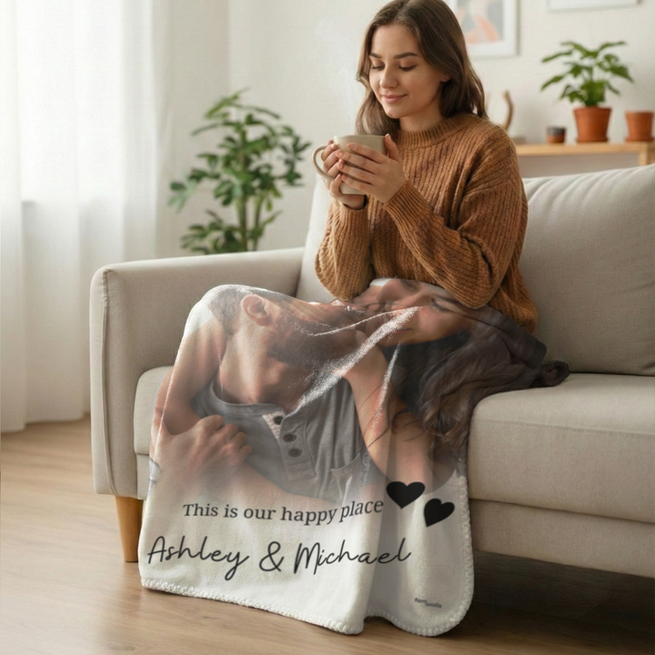 Personalized Blanket "Your Photo & Text"
