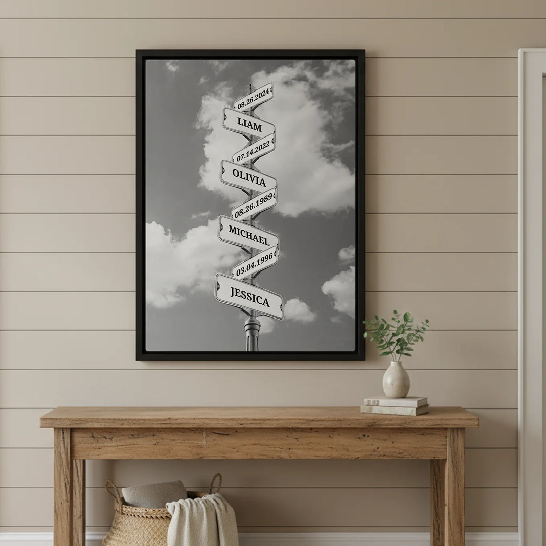 Personalized Canvas "Vintage Street Sign with Birthdate"