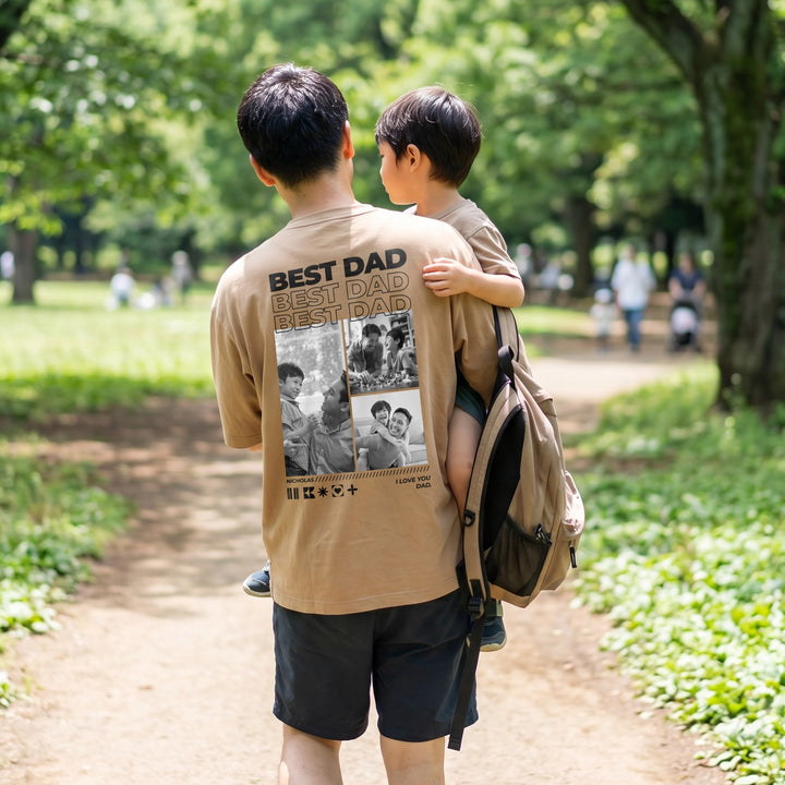 Personalized "Dad" Photo Oversize T-Shirt