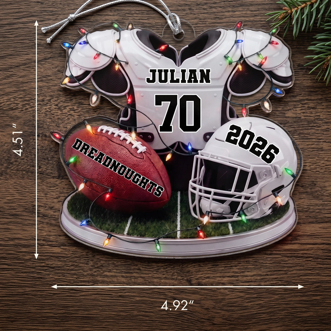 Size of the Football ornament: 4.92" wide and 4.51" high