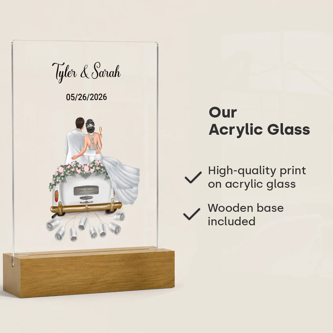 "Just Married" - Personalized Acrylic Panel